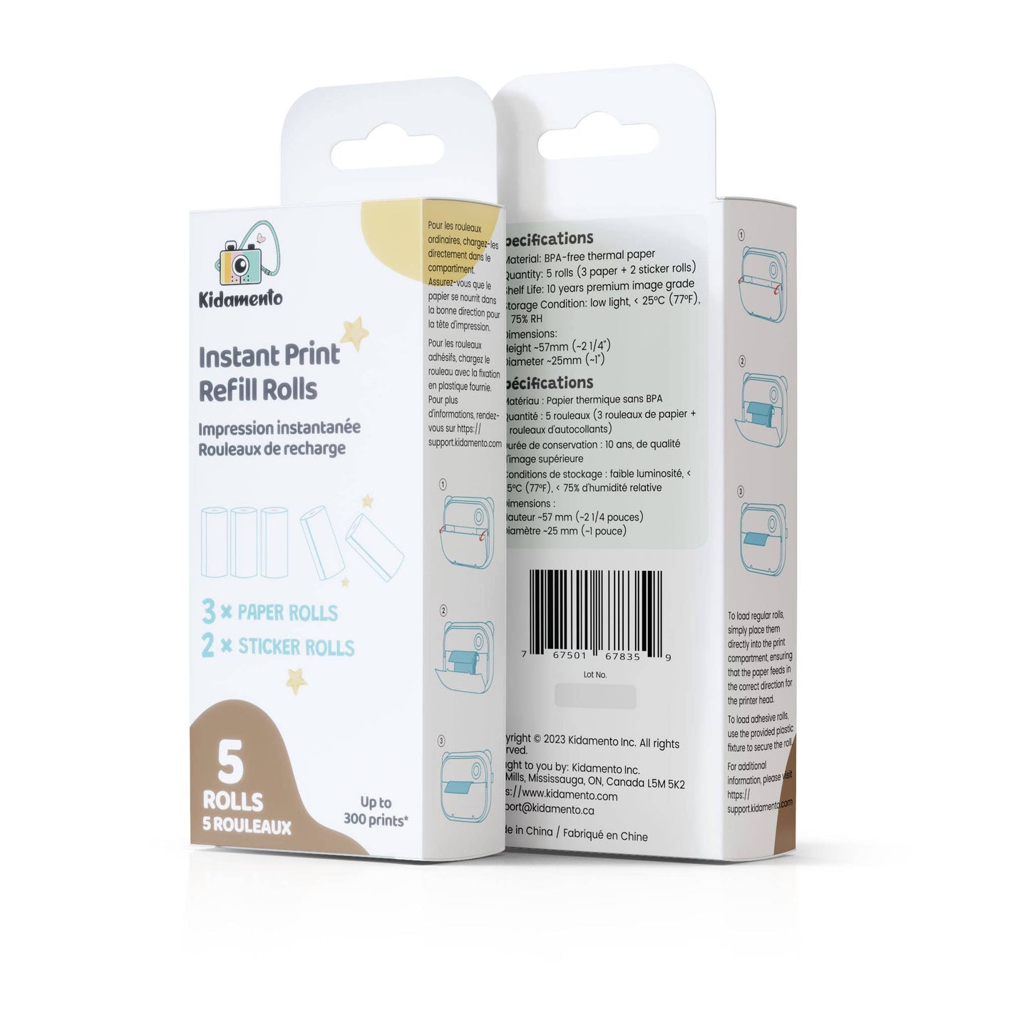 Kidamento - Instant Print Paper BPA-free Refill Set - Only For Model P