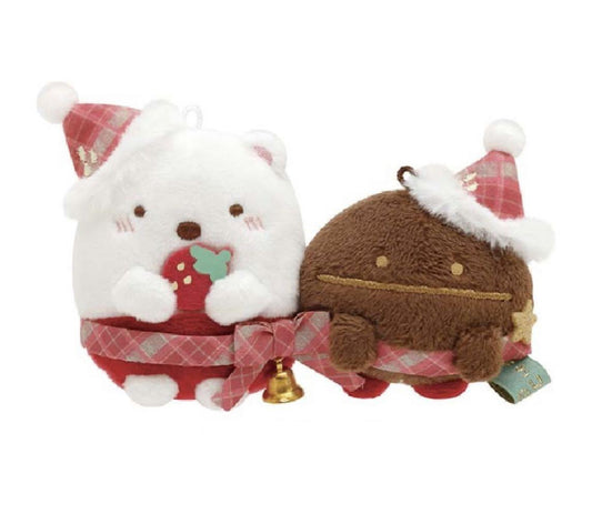 Shirokuma & Mame Master - San-X Sumikko Gurashi Strawberry Christmas Plush Tenori Doll