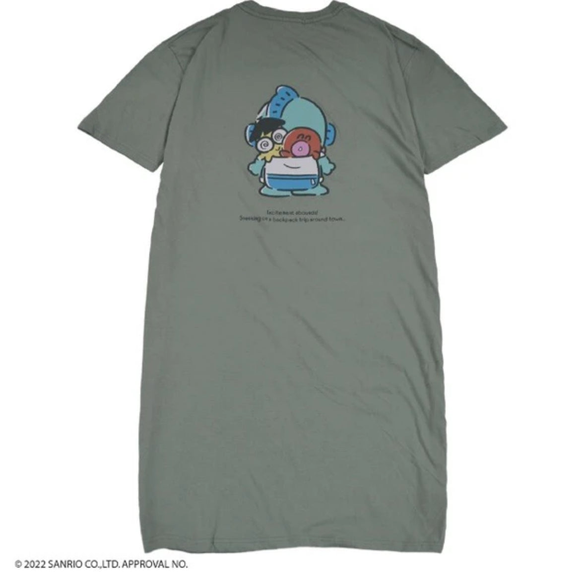 Hangyodon - Sanrio Characters Oversized T-shirt Dress One Size