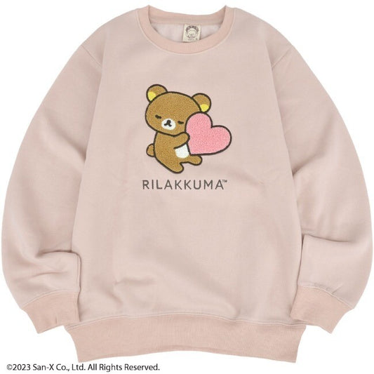 Rilakkuma Embroidered Pink Heart Swearshirt